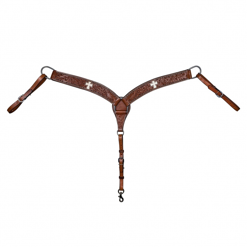 TABELO Breast Collar with Carving, Hair On Cross Inlay & Sun Spots