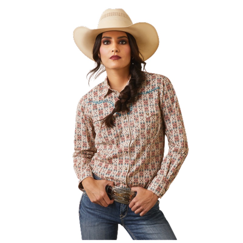 10043685 Ariat Women’s R.E.A.L. Long Sleeve Snap Shirt – Cimarron Print