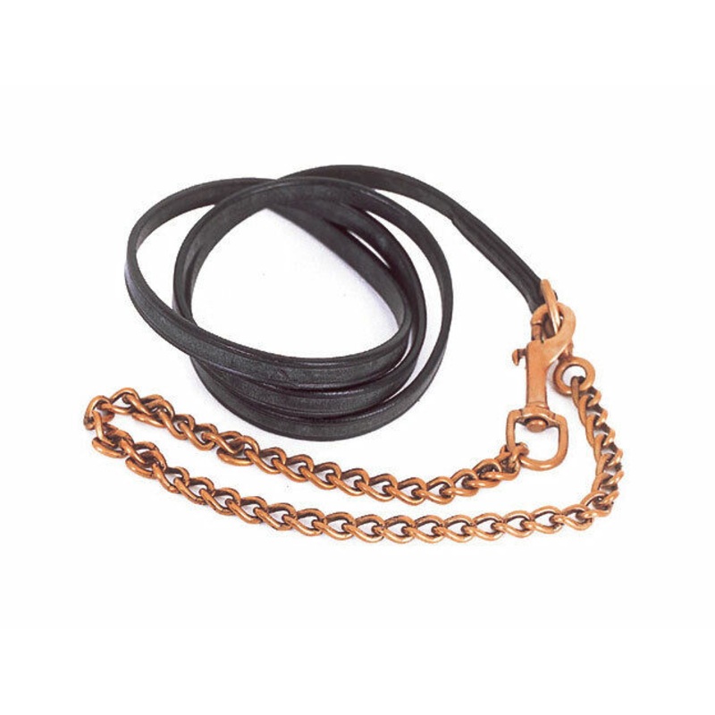 Windsor Leather Lead And Chain, 78″ Total Length(1/2″ x 48″ Leather + 30″ Chain)