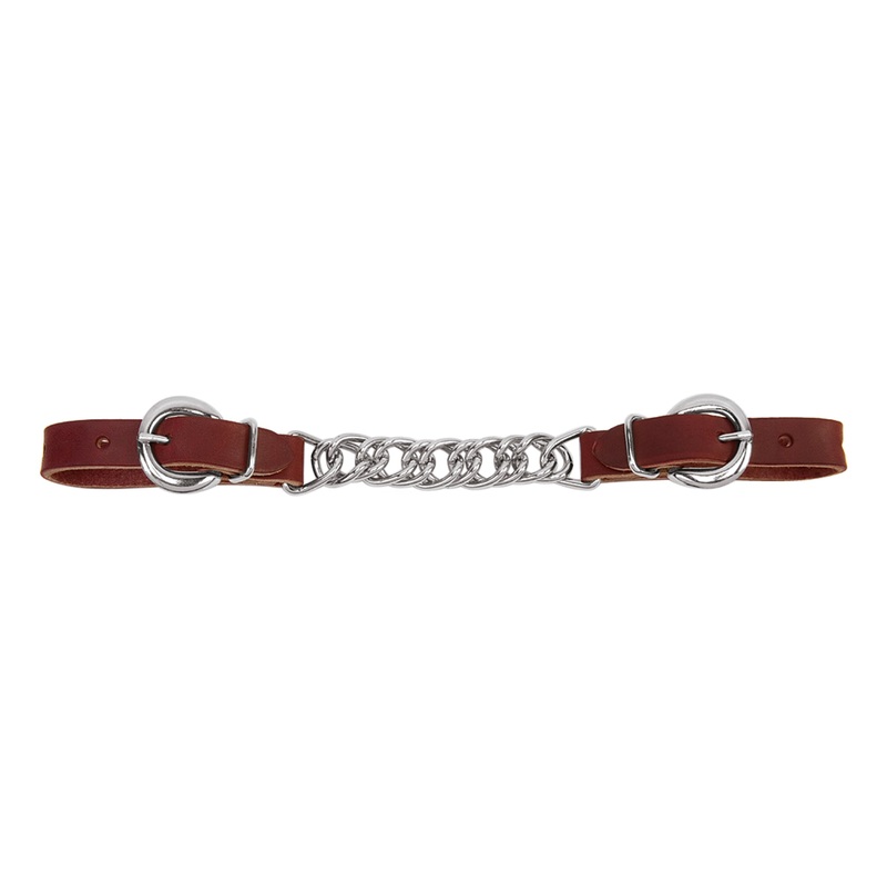 Latigo Leather 4-1/2″ Double Flat Link Chain Curb Strap