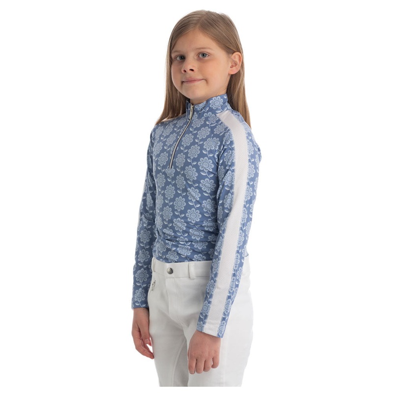 E32014 Equinavia Alma Kids Long Sleeve Sun Shirt – Dusty Blue
