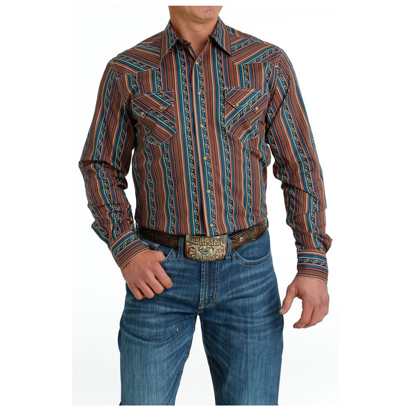 MTW1301069 Cinch Men’s Long Sleeve Modern Fit Western Snap Shirt – Multicolor