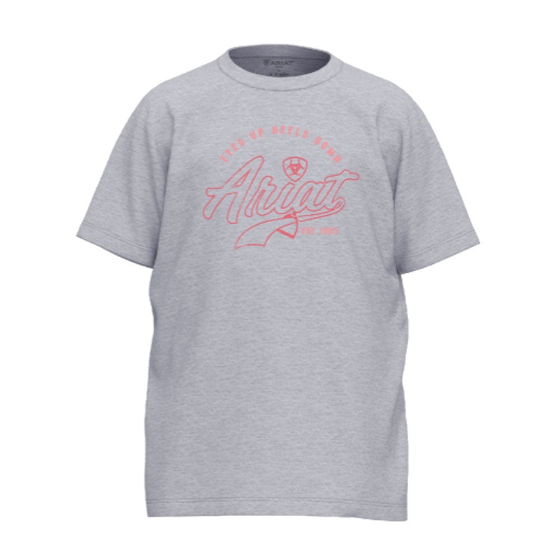 10055141 Ariat Youth Heels Down Short Sleeve T-Shirt – Ice Berg