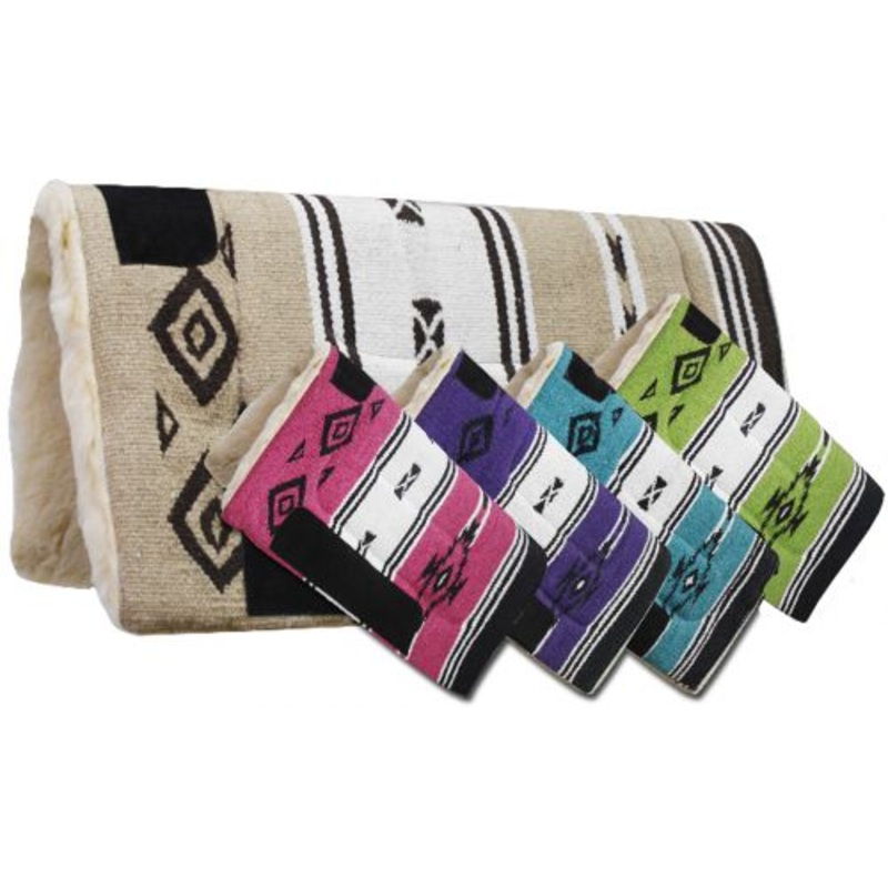 32 x 32 Woven Acrylic Top Saddle Pad with Navajo Design and Kodel Fleece Bottom