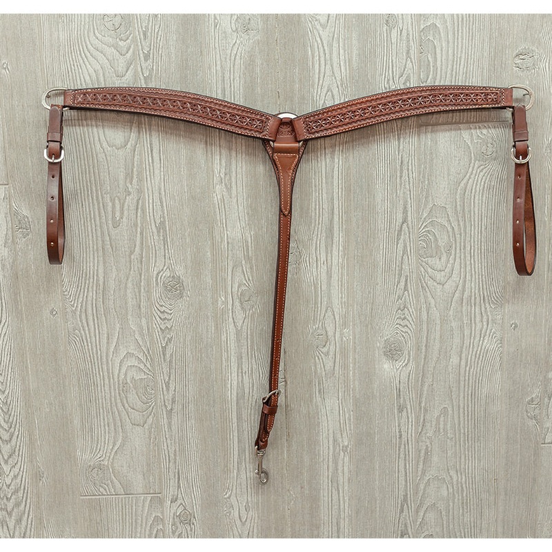 Breast strap raised star border ss hardware