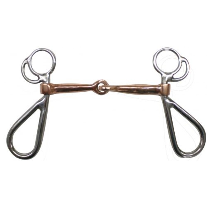 #46250: Showman Stainless Steel Snaffle Bit with 5″ Copper Mouth