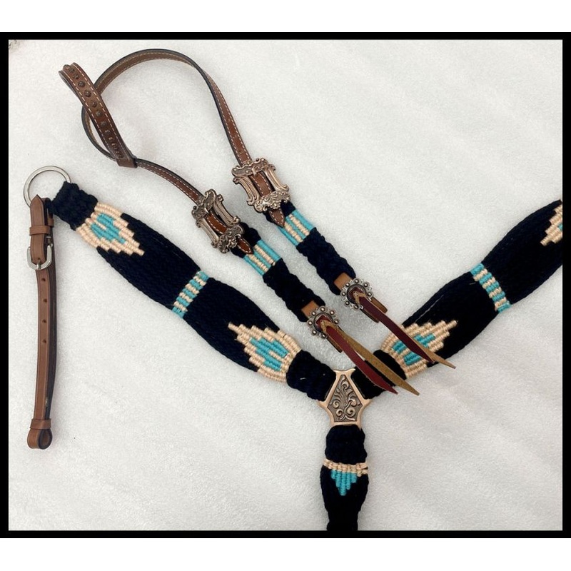 Showman Corded One Ear Headstall & Breast collar set