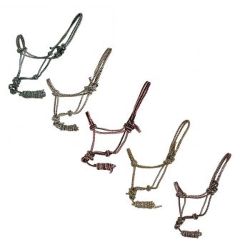 #4592: Horse size cowboy knot halter with matching removeable lead