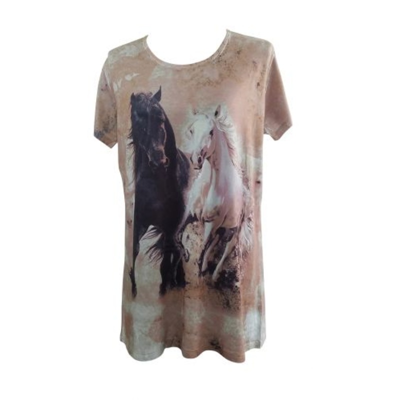 #6462500: “Running Horses” Round Neck T-Shirt