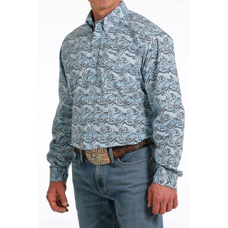 Cinch Mens Light Paisley L/S Shirt