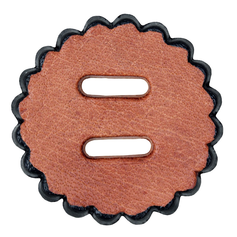1″ Hilason Slotted Scalloped Leather Rosette Concho Saddle Tan
