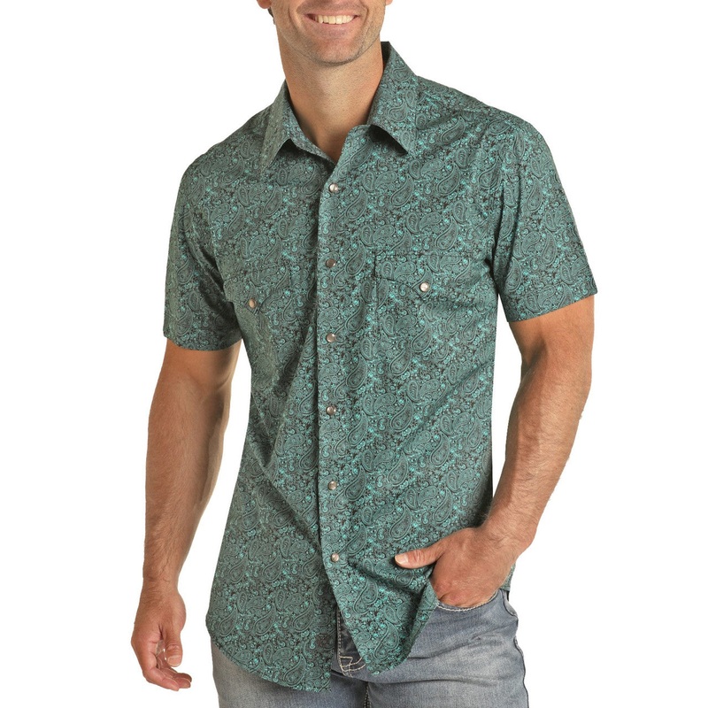 Men’s Paisley Print by Rock & Roll ~ Teal