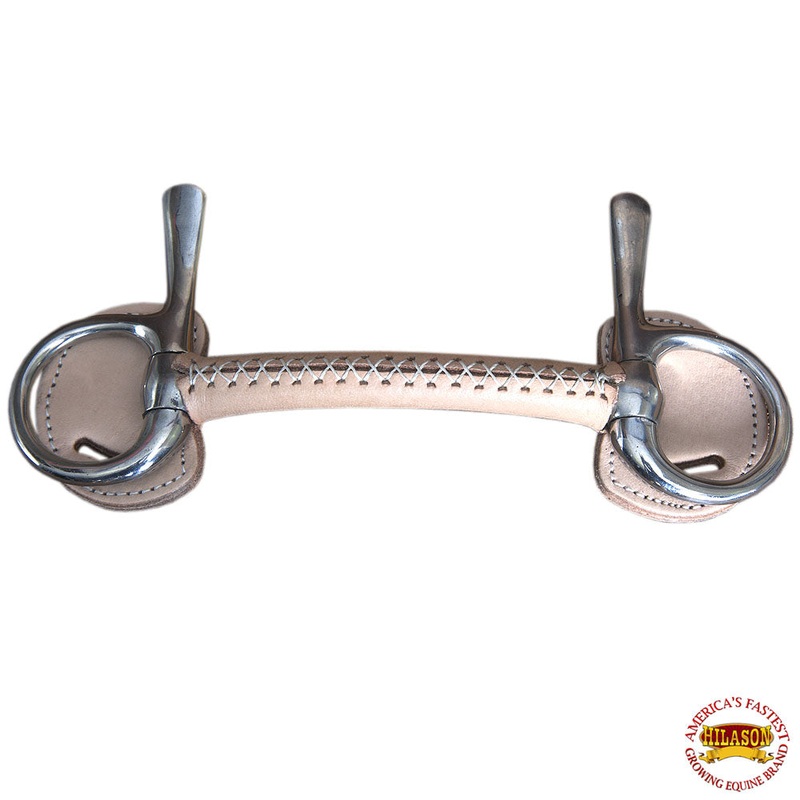 5″ Hilason Western Trotting Leather Covered Mullen Mouth Horse Bit