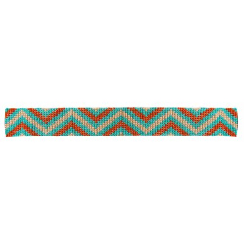 #JH0024TQM: Teal, Pink and red chevron beaded headband