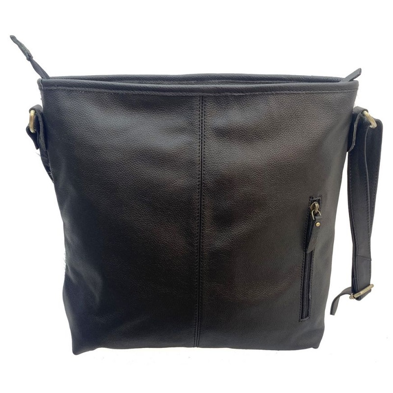 Klassy Cowgirl Leather Conceal Carry Bag with diamond pattern hair on cowhide