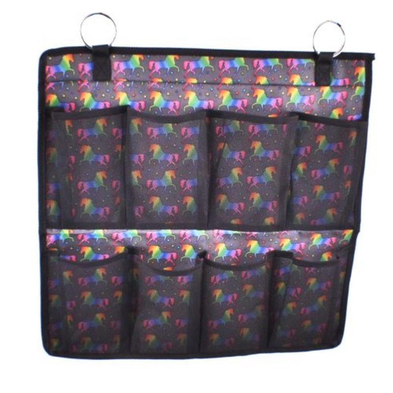 #68-7126-U: Showman  Unicorn printed nylon 8 pocket boot organizer