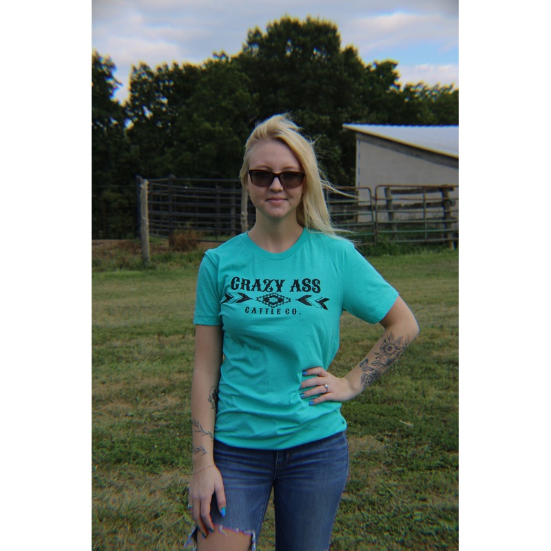 Crazy A** Cattle Co. Tee ~ Turquoise