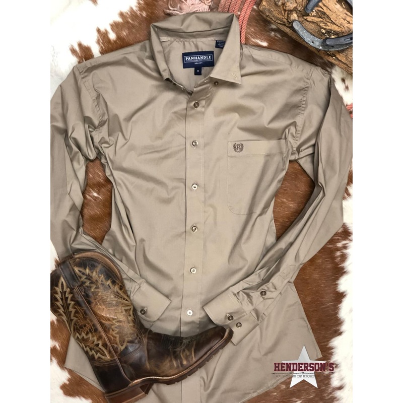 Men’s Solid Button Down ~ Taupe