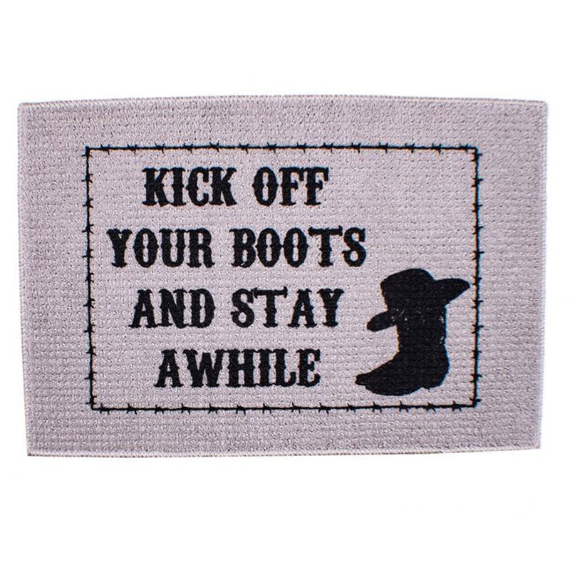27 x 18 Kick Off Your Boots And Stay Awhile floor mat