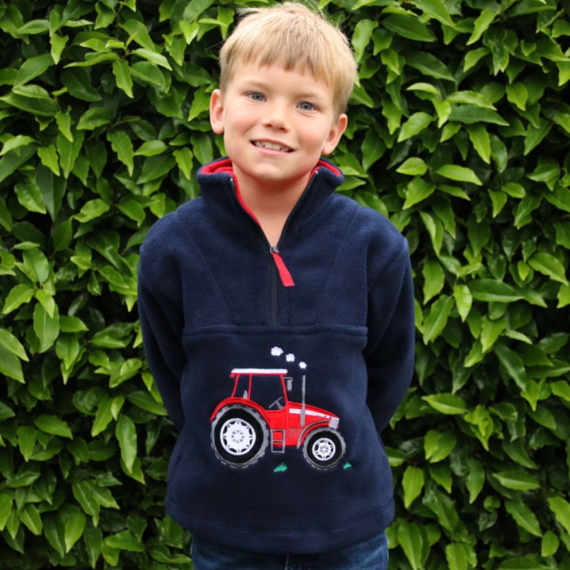 British Country Collection Big Red Tractor Childrens Fleece Jacket