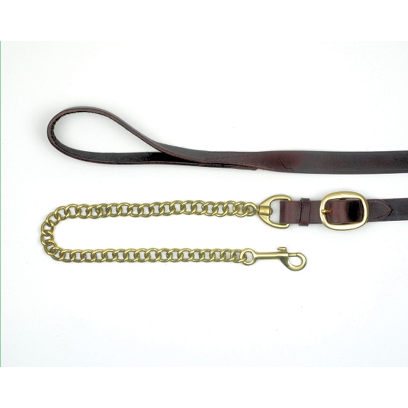 Mackey Classic Leather Lead With Chain
