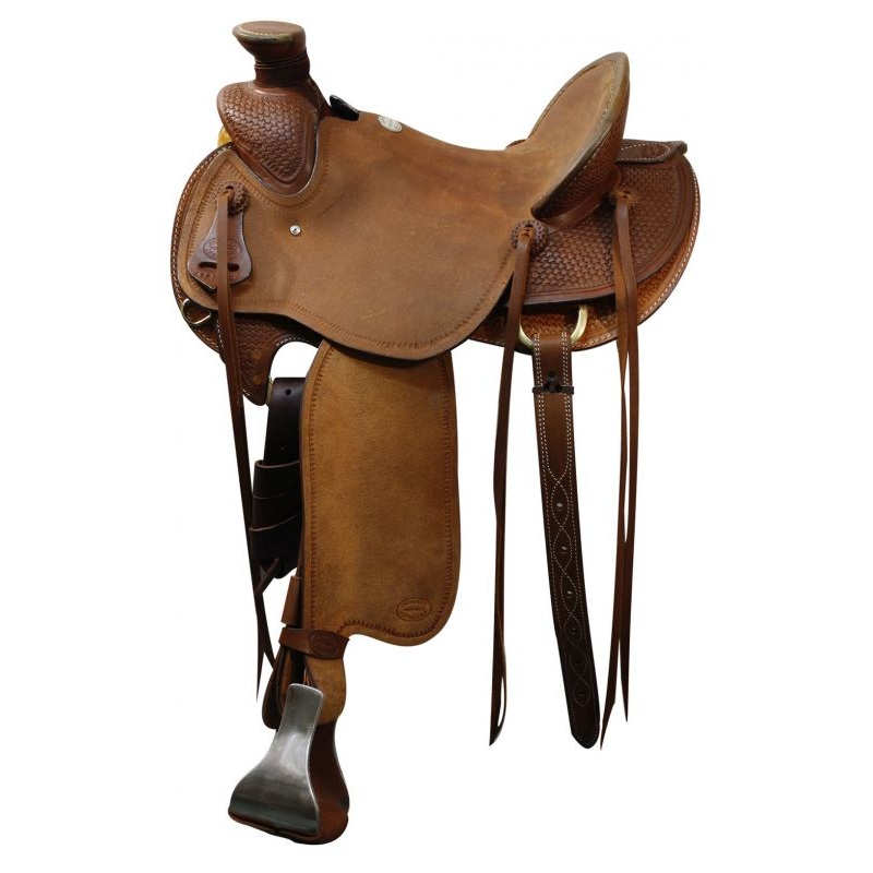 #512: Roping Saddle With Braided Basket Weave Tooling