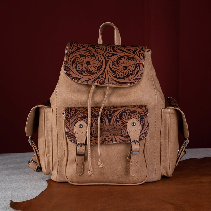 Wrangler Vintage Floral Backpack ~ Brown