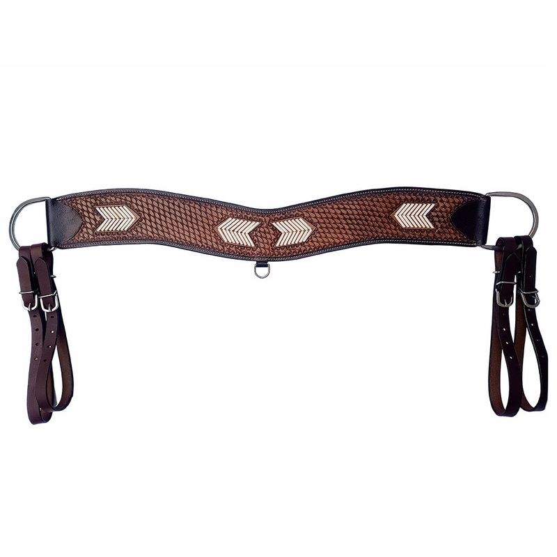 COMFYTACK Western Leather Horse Tripping Breast Collar Brown Basket Weave
