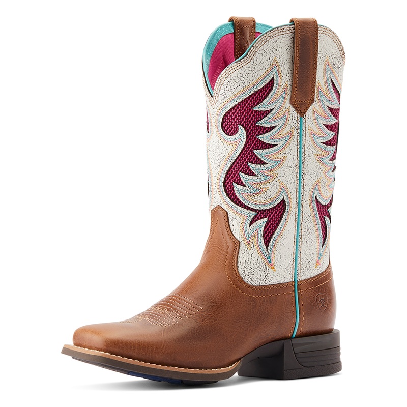 10044507 Ariat Women’s Pinto VentTek 360 – Dark Tan/Distressed White