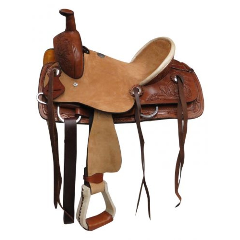#15809: Youth hard seat roper style saddle