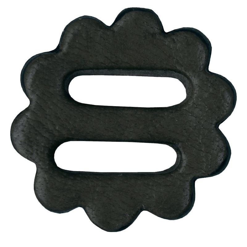 Hilason Slotted Scalloped Leather Rosette Concho Saddle Tack Black 1-1/4″