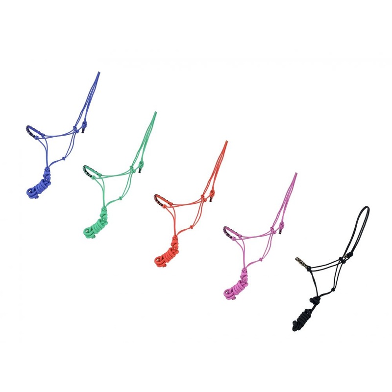 Horse Size adjustable cowboy knot halter with braided noseband and matching removable lead *SOLD ASSORTED*