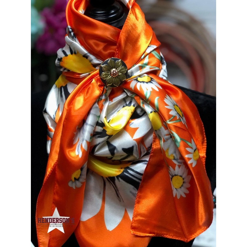 Rodeo Drive Wild Rags/Scarf ~ Orange Daisies