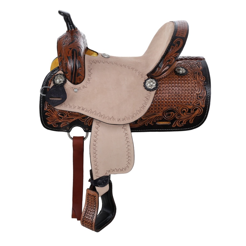 Double T Regal Bloom Barrel Style Saddle – 13 Inch