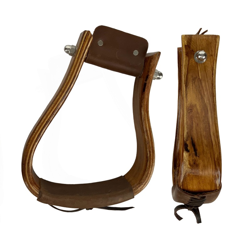Showman Mahogany Angled Flat Bottom Stirrups