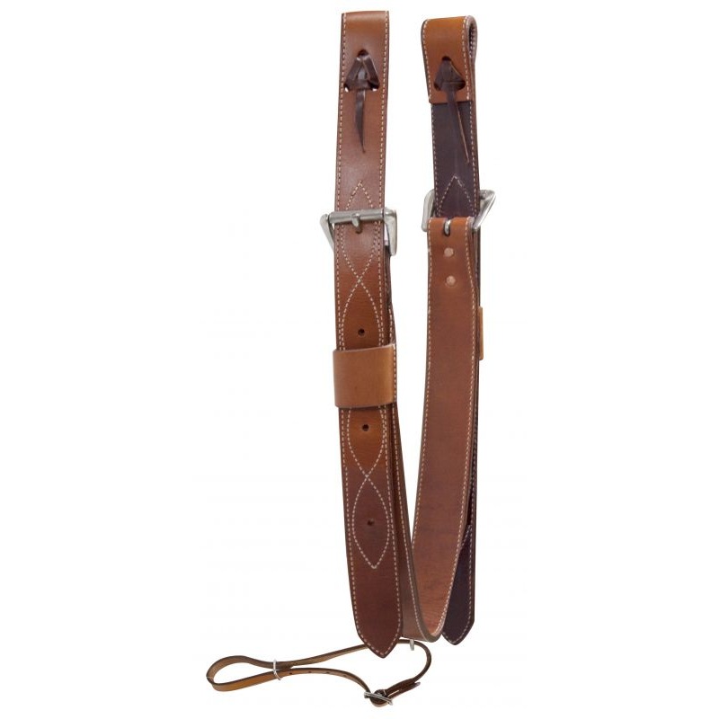 #175582: Showman  2″ wide leather back cinch with roller buckles