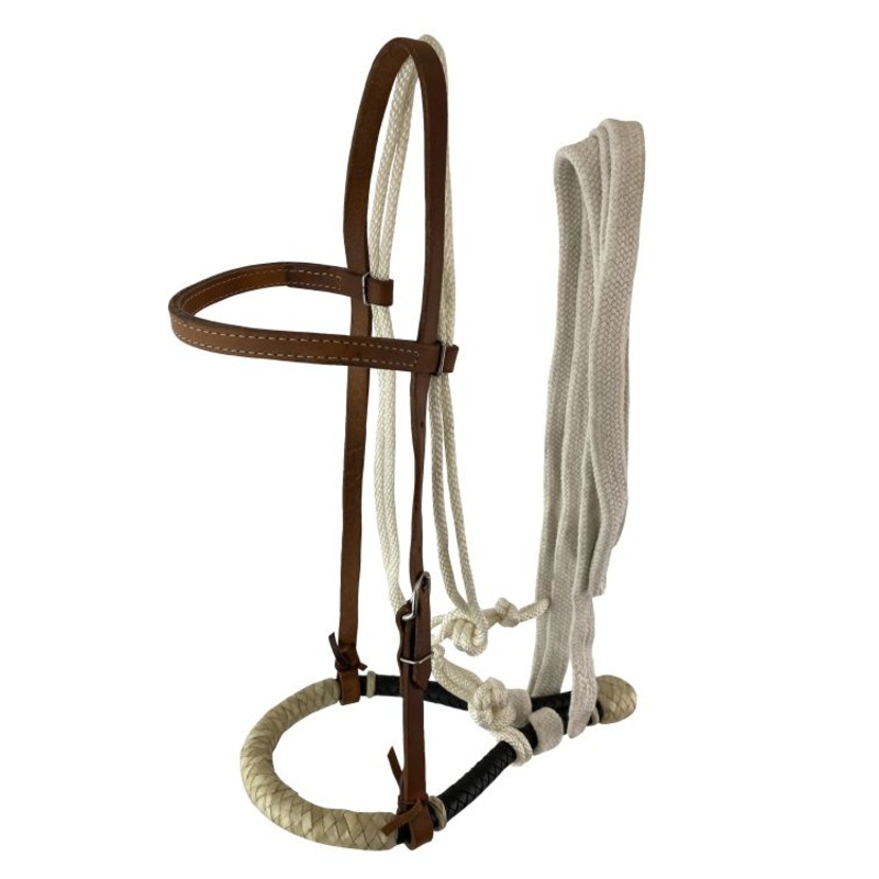 Showman Argentina Cow Leather Browband Bosal Headstall Set