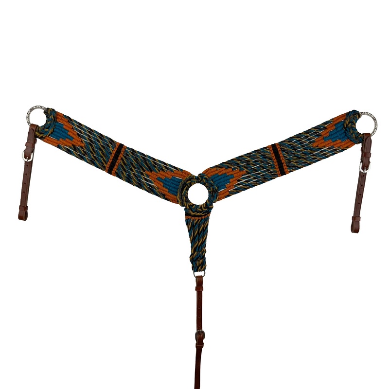 Showman Sunset Corded Mohair One Ear Headstall and Breastcollar Set