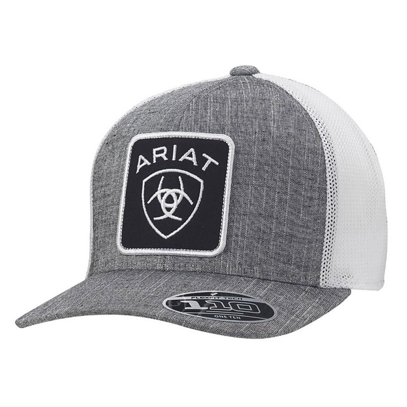 A300014906 Ariat Men’s Snap Back Flex Fit 110 Large Patch Logo Grey