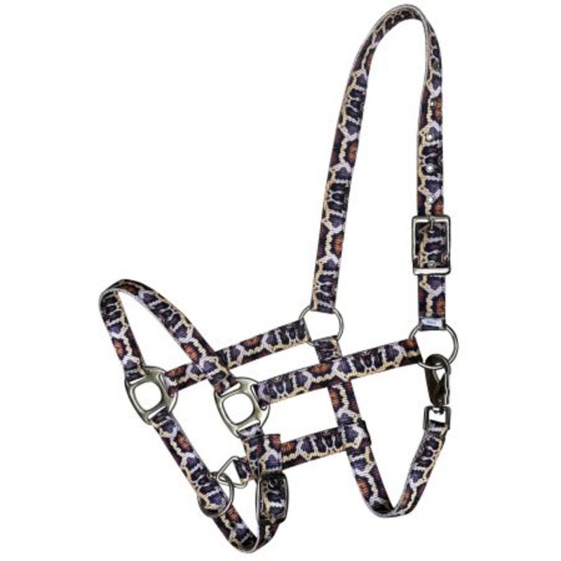 Showman  Premium Nylon Horse Sized Halter with python print design
