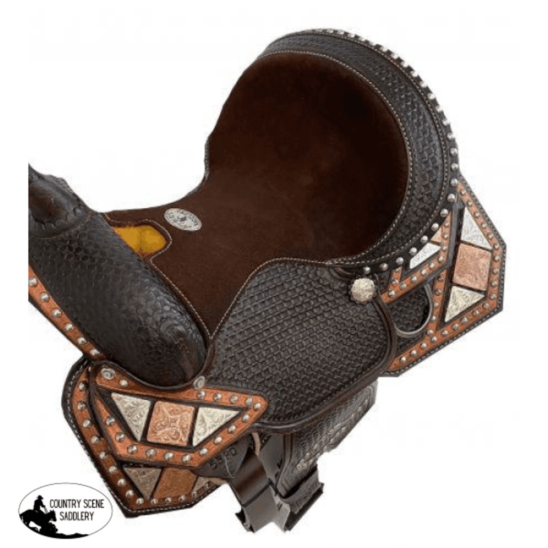 13″ Circle S Trail Saddle with wave print border.