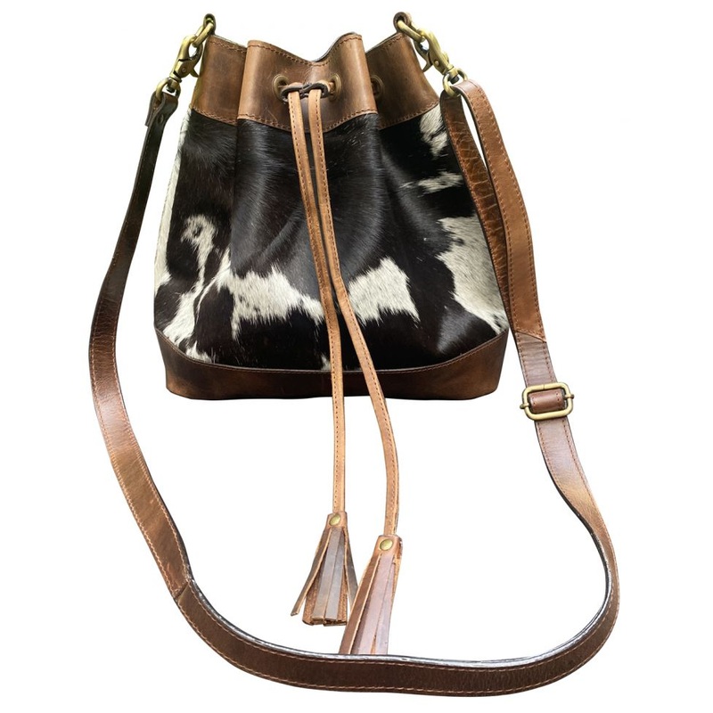 Klassy Cowgirl  Hair on Cowhide bucket Bag