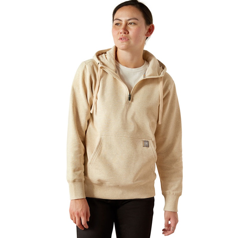 10055089 Ariat Women’s Rebar Skill Set 1/2 Zip Hoodie – Sun Kiss Heather