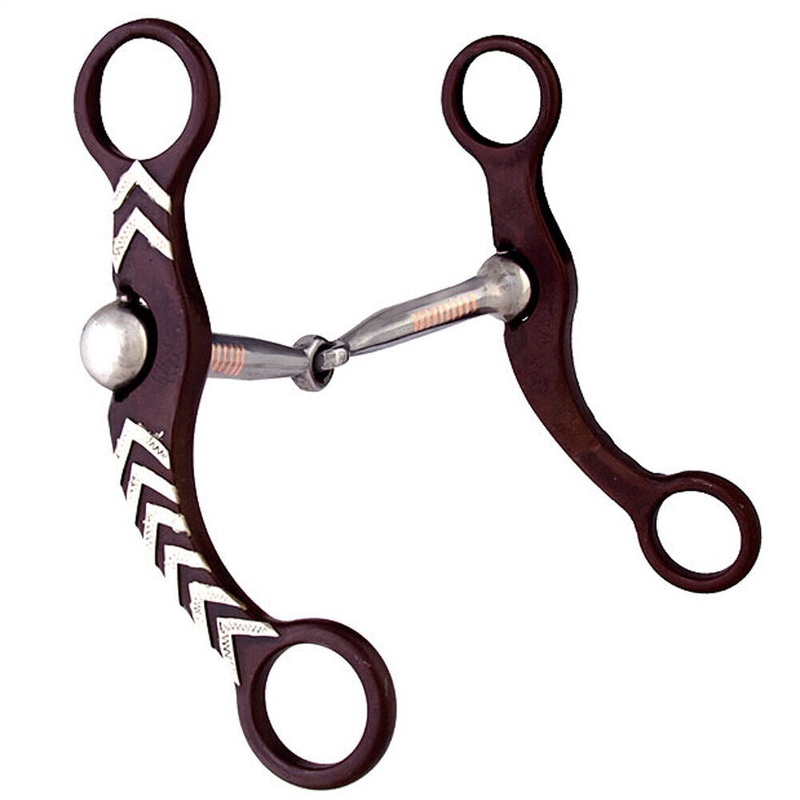 5-1/8″ Hilason Brown Steel Horse Gag Bit 6″ Trim Cheeks Mouth