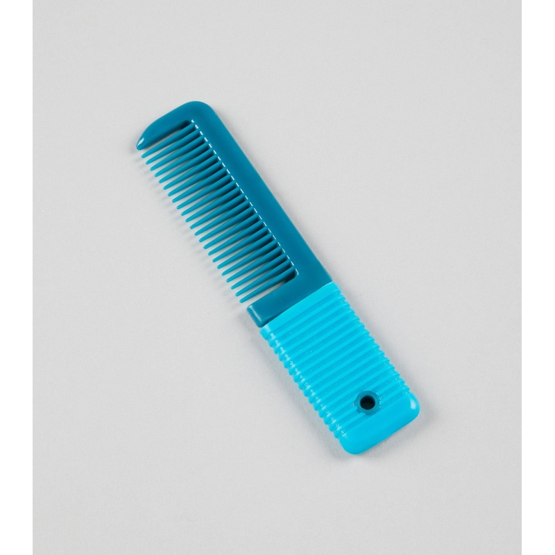 Plastic Mane Comb with Handle – Small Med Blue & Peacock