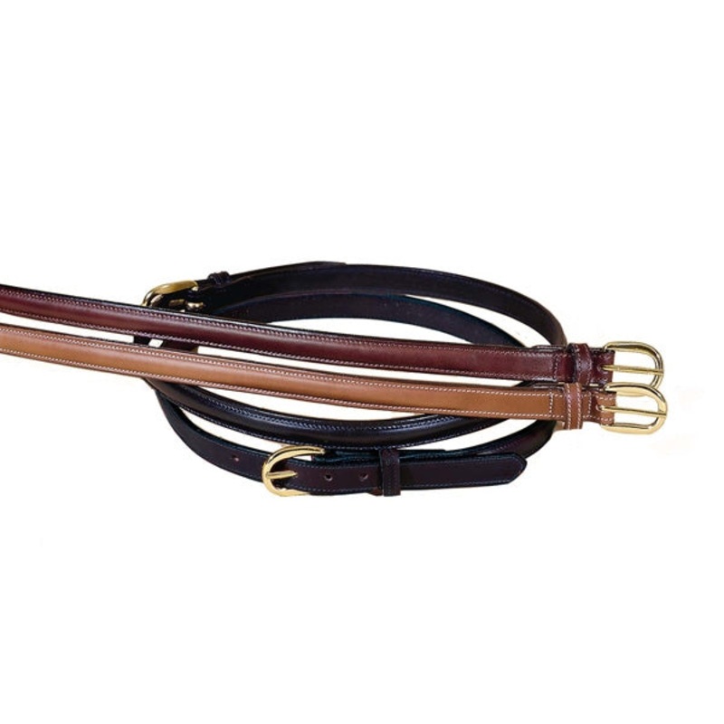 Tory Leather 3/4″ Raised Leather Belt with Sewn Buckle