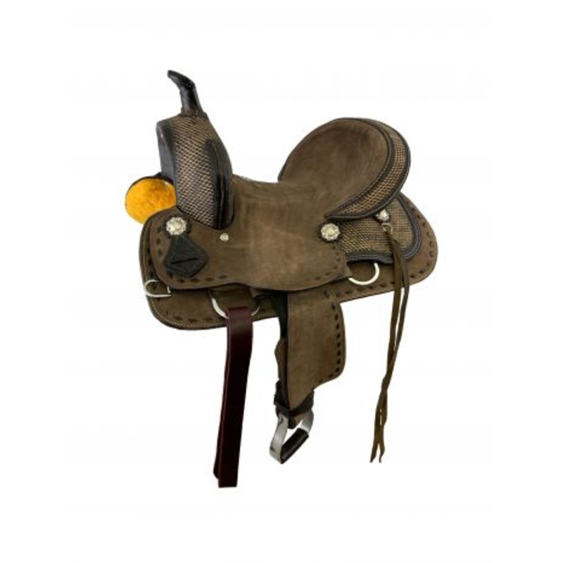 #1585813: 13″ Double T Youth hard seat barrel style saddle