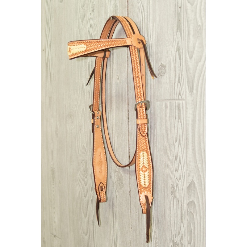 Cowboy Headstall, Hand Stamped, Texas Ties