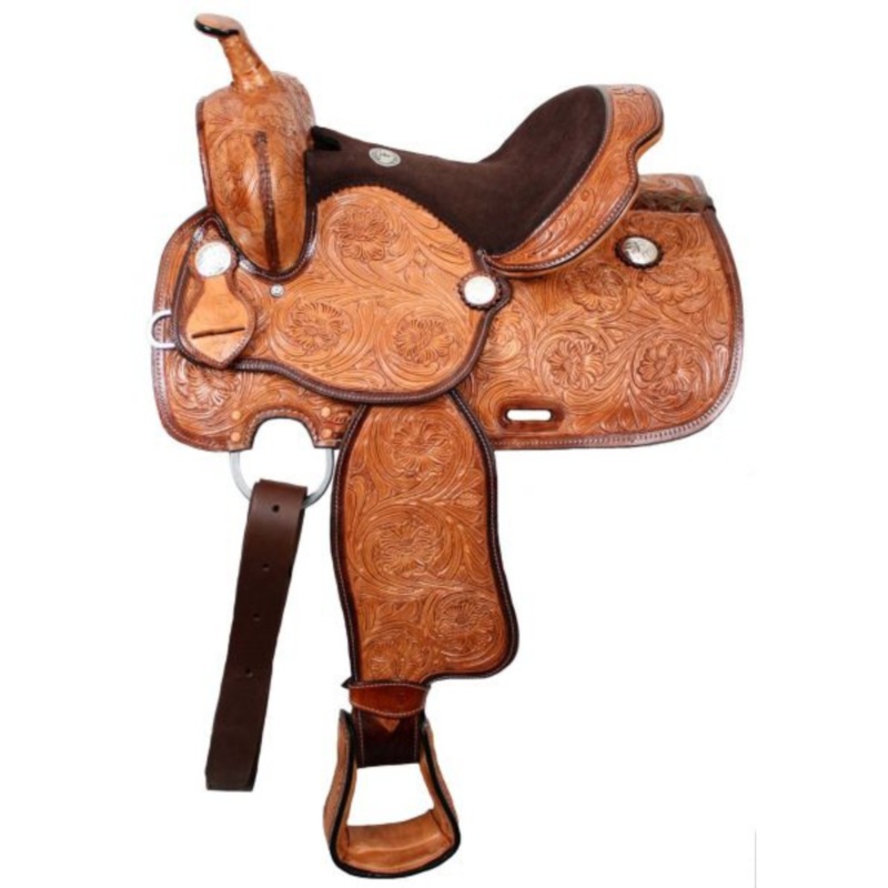 13″ DOUBLE T FULLY TOOLED YOUTH SADDLE WITH FLEX TREE