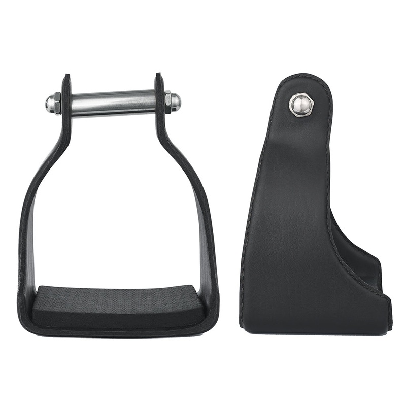 2.5″ Neck Bar H Equine Western Horse Heavy-Duty Genuine Leather Alum. padded Stirrups